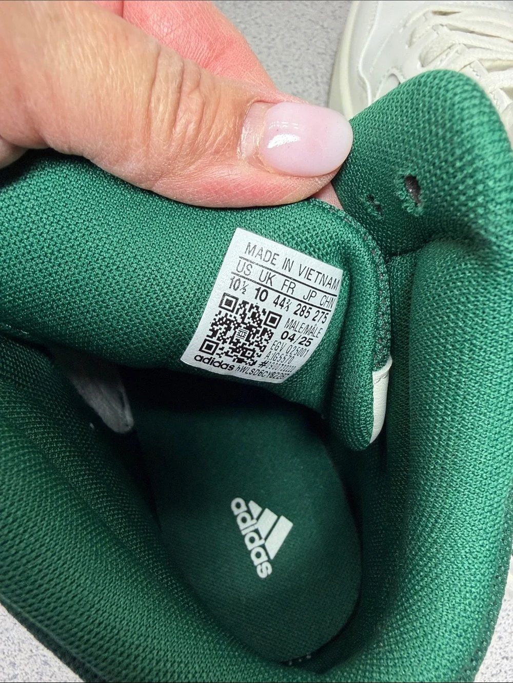 adidas Men’s High-Top Sneakers in White and Green